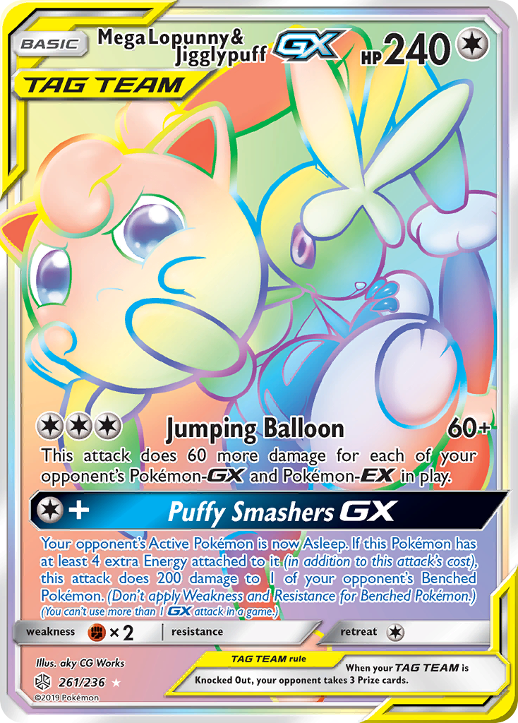 Mega Lopunny & Jigglypuff GX (261/236) [Sun & Moon: Cosmic Eclipse] - Waypoint Games CA