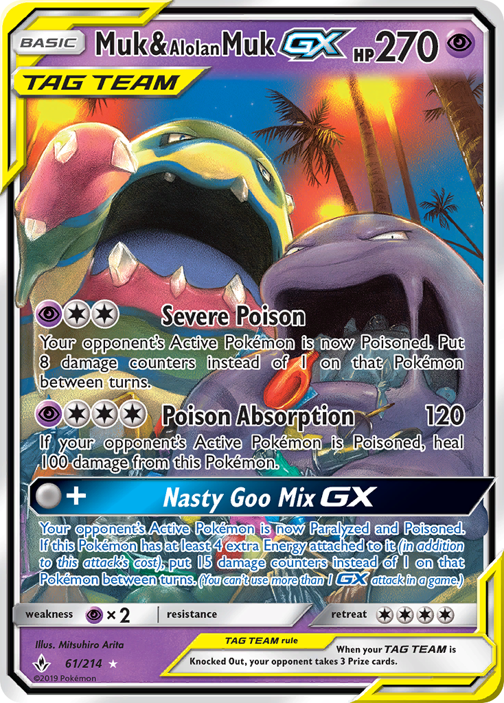 Muk & Alolan Muk GX (61/214) [Sun & Moon: Unbroken Bonds] - Waypoint Games CA
