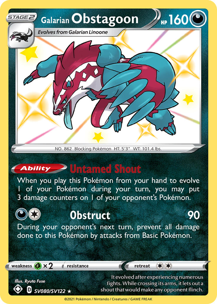 Galarian Obstagoon (SV080/SV122) [Sword & Shield: Shining Fates] - Waypoint Games CA