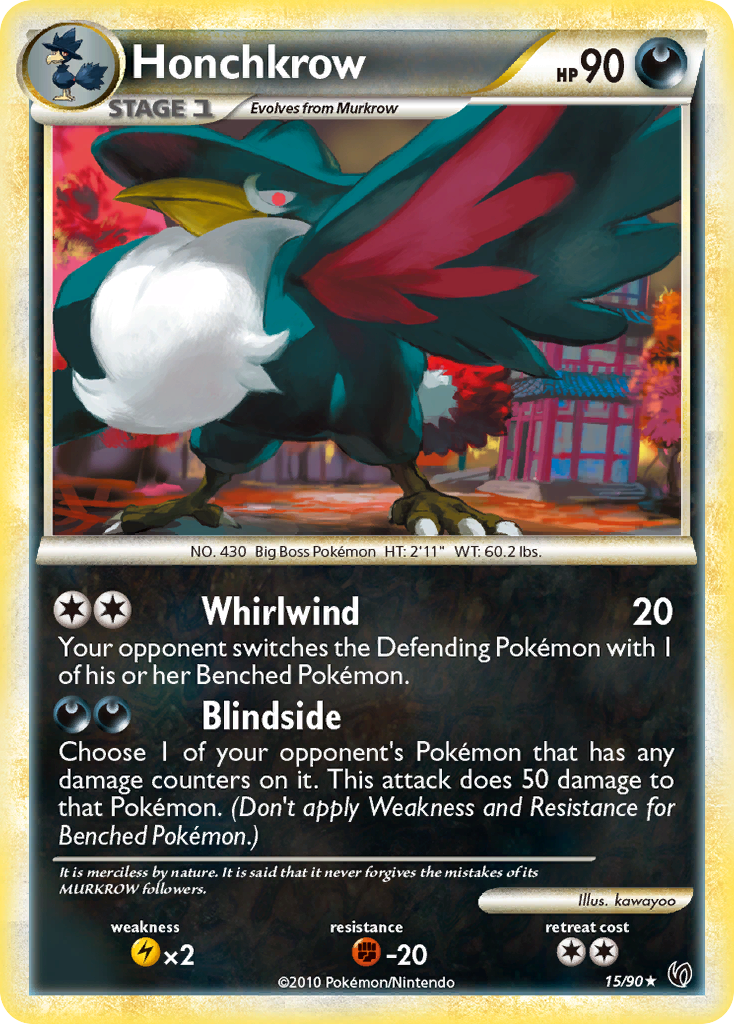 Honchkrow (15/90) [HeartGold & SoulSilver: Undaunted] - Waypoint Games CA