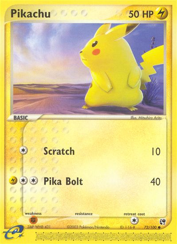 Pikachu (72/100) [EX: Sandstorm] - Waypoint Games CA