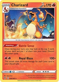 Charizard (025/185) (Cracked Ice Holo) (Theme Deck Exclusive) [Sword & Shield: Vivid Voltage] - Waypoint Games CA
