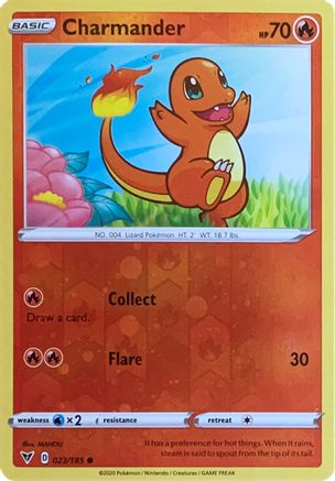 Charmander (023/185) (Reverse Cosmos Holo) [Sword & Shield: Vivid Voltage] - Waypoint Games CA