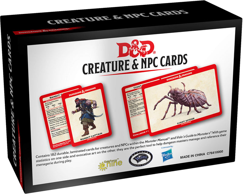 Dungeons & Dragons Spellbook Cards: Creature & NPC Cards