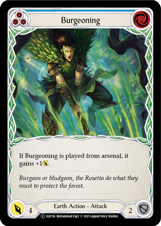 Burgeoning (Blue) [U-ELE136] (Tales of Aria Unlimited)  Unlimited Rainbow Foil - Waypoint Games CA