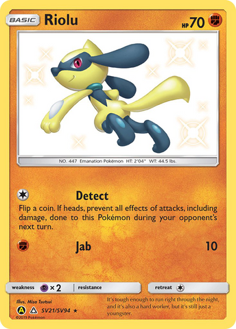 Riolu (SV21/SV94) [Sun & Moon: Hidden Fates - Shiny Vault] - Waypoint Games CA