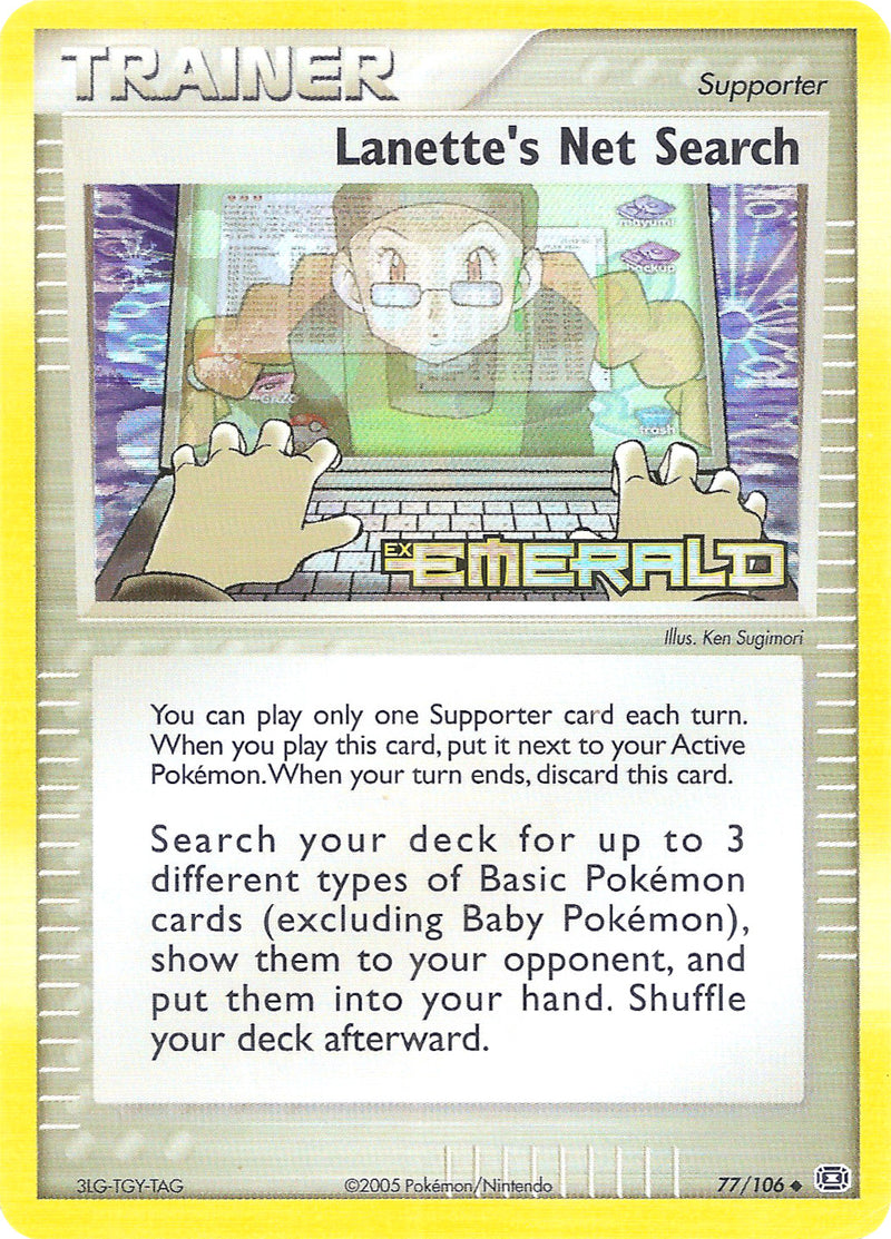 Lanette's Net Search (77/106) (Stamped) [EX: Emerald] - Waypoint Games CA