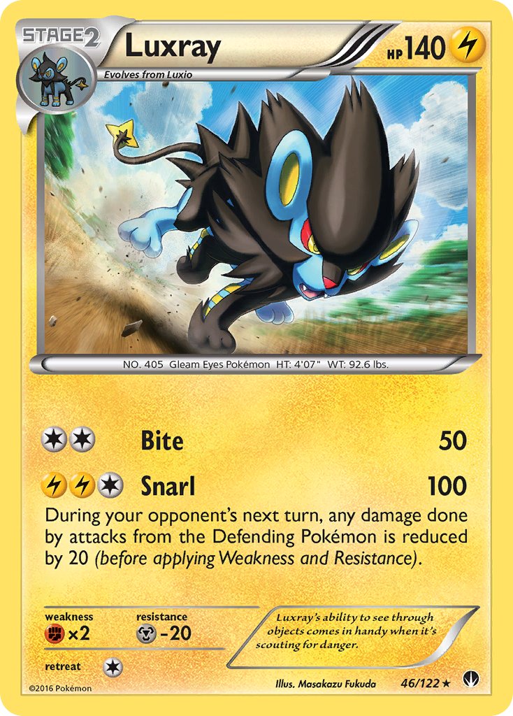 Luxray (46/122) (Cracked Ice Holo) [XY: BREAKpoint] - Waypoint Games CA