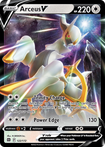 Arceus V (122/172) (Metal Card) [Sword & Shield: Brilliant Stars] - Waypoint Games CA