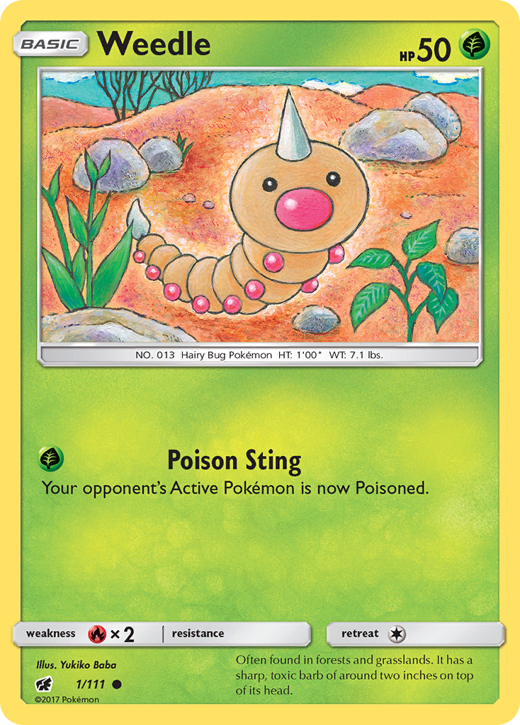 Weedle (1/111) [Sun & Moon: Crimson Invasion] - Waypoint Games CA