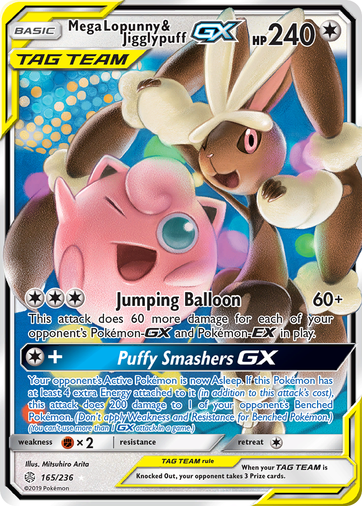 Mega Lopunny & Jigglypuff GX (165/236) [Sun & Moon: Cosmic Eclipse] - Waypoint Games CA