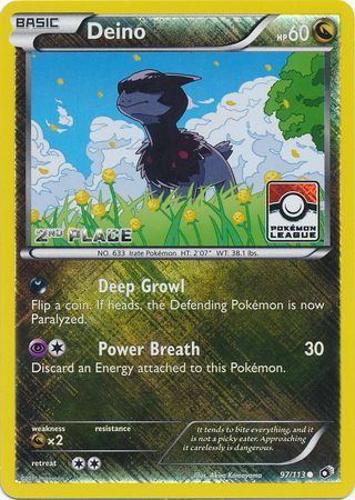 Deino (97/113) (League Promo 2nd Place) [Black & White: Legendary Treasures] - Waypoint Games CA