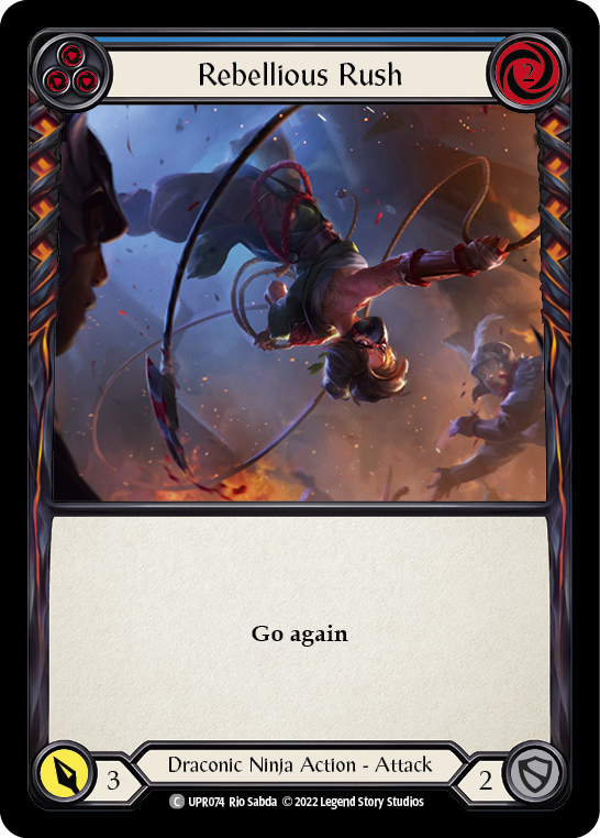 Rebellious Rush (Blue) [UPR074] (Uprising)  Rainbow Foil - Waypoint Games CA