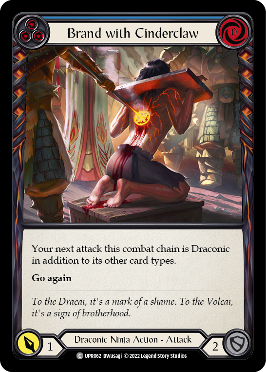 Brand with Cinderclaw (Blue) [UPR062] (Uprising)  Rainbow Foil - Waypoint Games CA