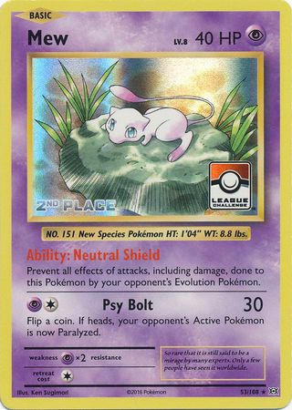 Mew (53/108) (League Promo 2nd Place) [XY: Evolutions] - Waypoint Games CA
