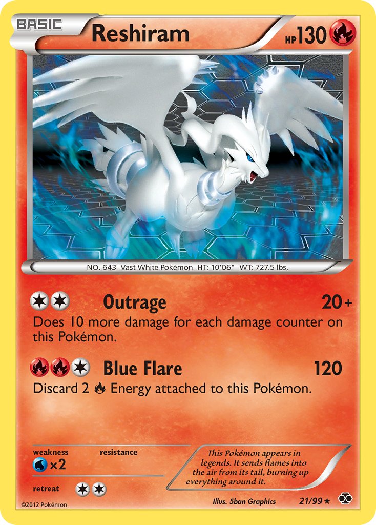 Reshiram (21/99) (Theme Deck Exclusive) [Black & White: Next Destinies] - Waypoint Games CA