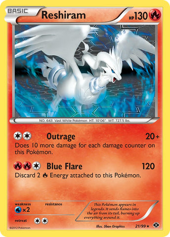 Reshiram (21/99) (Theme Deck Exclusive) [Black & White: Next Destinies] - Waypoint Games CA