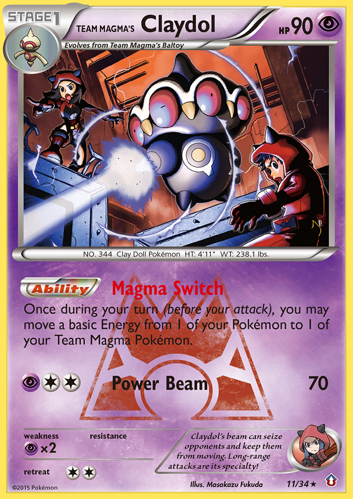 Team Magma's Claydol (11/34) [XY: Double Crisis] - Waypoint Games CA