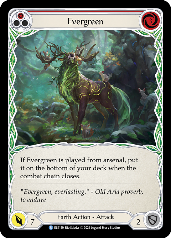 Evergreen (Red) [ELE119] (Tales of Aria)  1st Edition Rainbow Foil - Waypoint Games CA