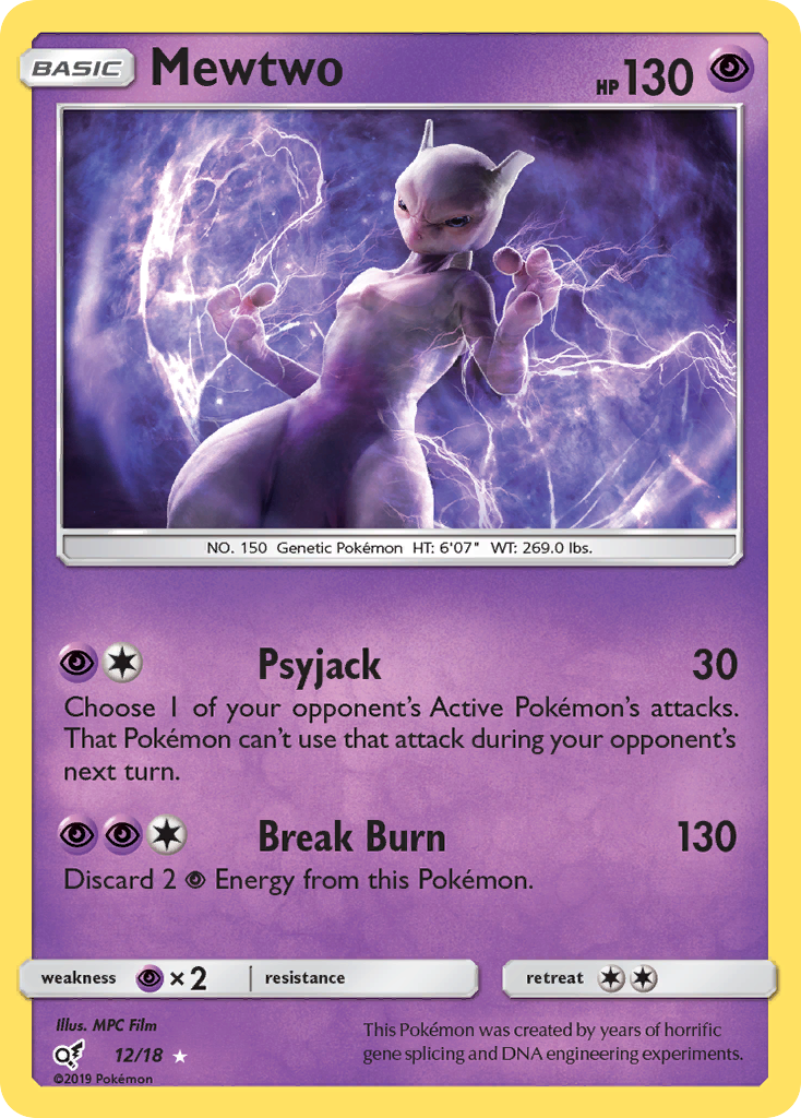 Mewtwo (12/18) [Sun & Moon: Detective Pikachu] - Waypoint Games CA