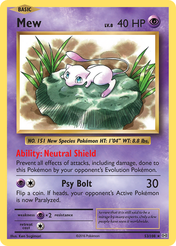 Mew (53/108) [XY: Evolutions] - Waypoint Games CA