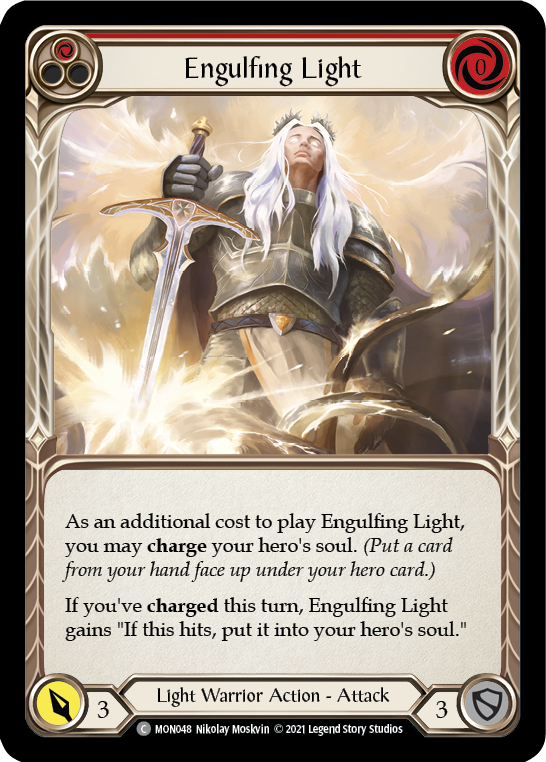 Engulfing Light (Red) [MON048-RF] (Monarch)  1st Edition Rainbow Foil - Waypoint Games CA