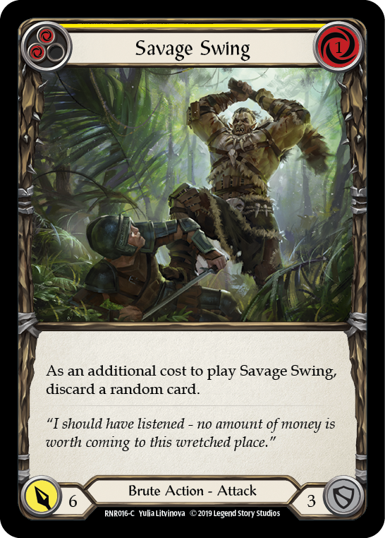 Savage Swing (Yellow) [RNR016-C] (Rhinar Hero Deck)  1st Edition Normal - Waypoint Games CA