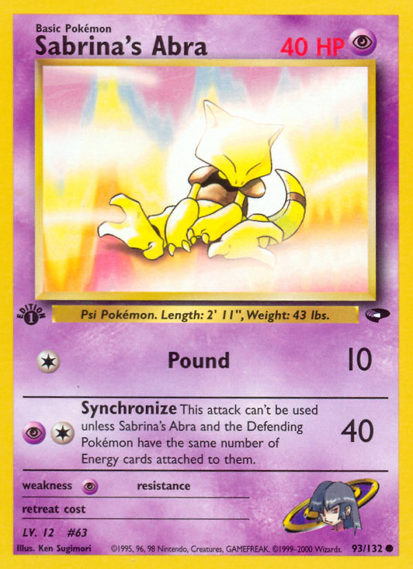 Sabrina's Abra (93/132) [Gym Challenge 1st Edition] - Waypoint Games CA