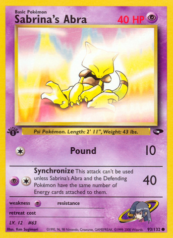 Sabrina's Abra (93/132) [Gym Challenge 1st Edition] - Waypoint Games CA