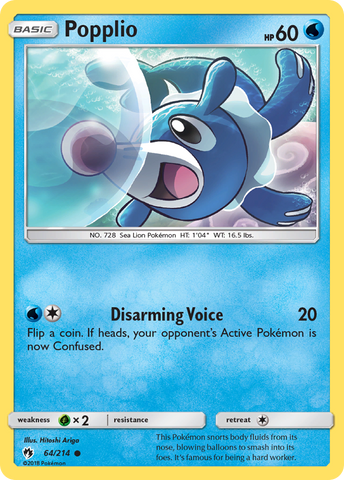 Popplio (64/214) [Sun & Moon: Lost Thunder] - Waypoint Games CA