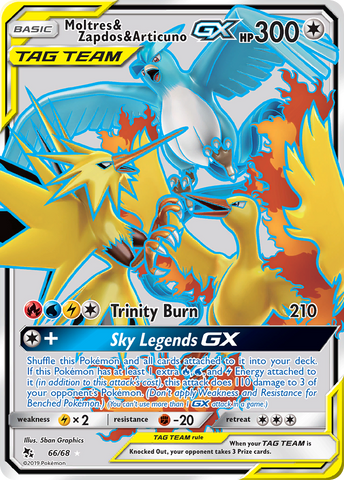 Moltres & Zapdos & Articuno GX (66/68) [Sun & Moon: Hidden Fates] - Waypoint Games CA