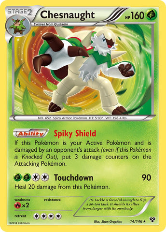 Chesnaught (14/146) (Cosmos Holo) (Blister Exclusive) [XY: Base Set] - Waypoint Games CA