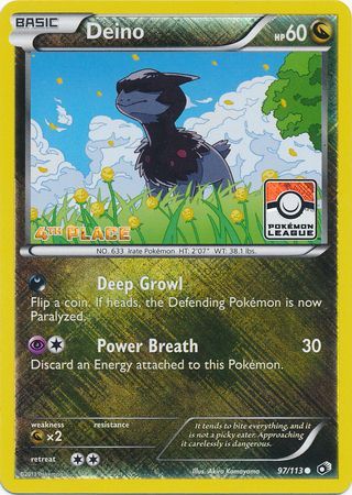Deino (97/113) (League Promo 4th Place) [Black & White: Legendary Treasures] - Waypoint Games CA