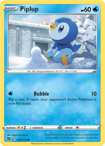 Piplup (035/172) [Sword & Shield: Brilliant Stars] - Waypoint Games CA