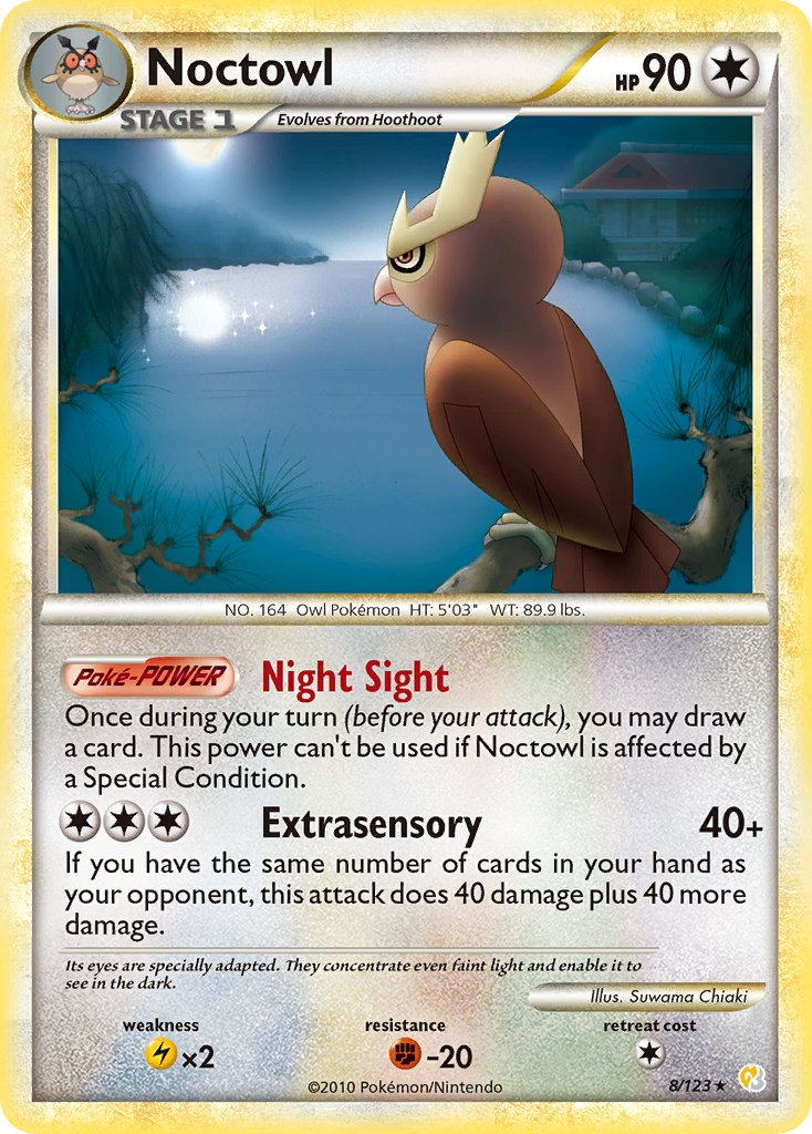 Noctowl (8/123) (Theme Deck Exclusive) [HeartGold & SoulSilver: Base Set] - Waypoint Games CA