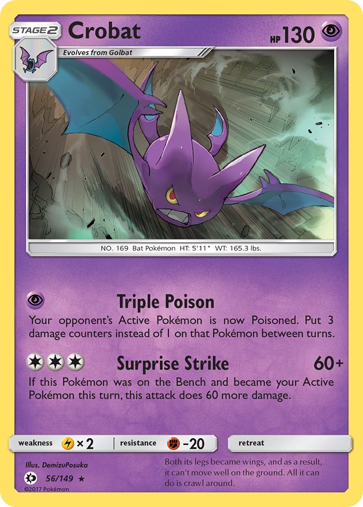 Crobat (56/149) (Prerelease Kit Exclusive) (Theme Deck Exclusive) [Sun & Moon: Base Set] - Waypoint Games CA