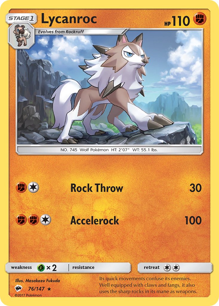 Lycanroc (76/147) (Theme Deck Exclusive) [Sun & Moon: Burning Shadows] - Waypoint Games CA