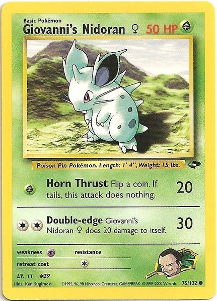 Giovanni's Nidoran (75/132) (Female) [Gym Challenge Unlimited] - Waypoint Games CA