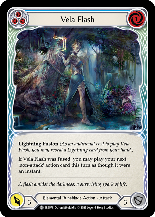 Vela Flash (Blue) [ELE078] (Tales of Aria)  1st Edition Rainbow Foil - Waypoint Games CA