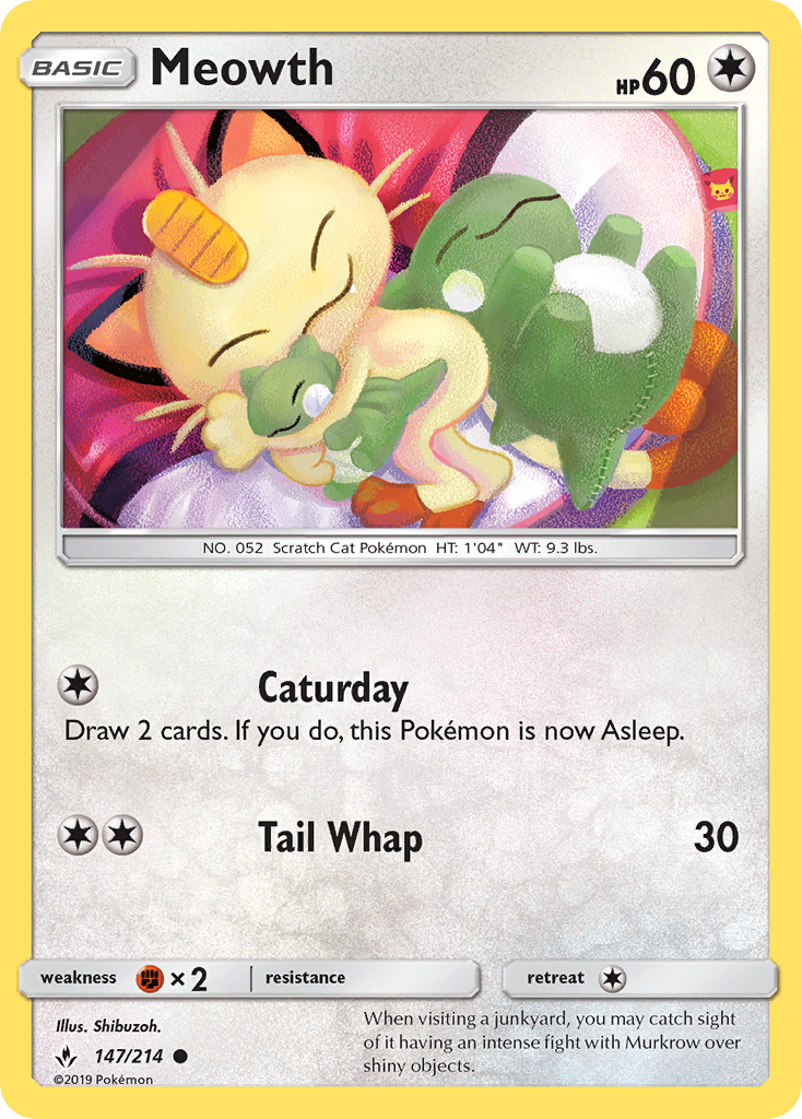 Meowth (147/214) [Sun & Moon: Unbroken Bonds] - Waypoint Games CA