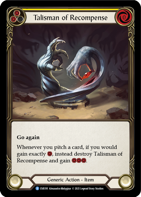Talisman of Recompense [EVR191] (Everfest)  1st Edition Cold Foil - Waypoint Games CA