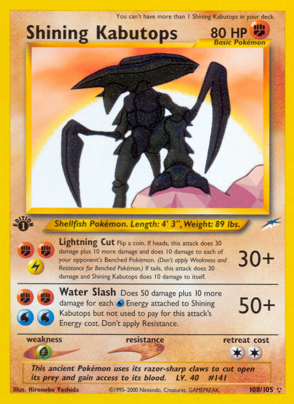 Shining Kabutops (108/105) [Neo Destiny 1st Edition] - Waypoint Games CA