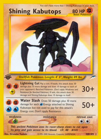 Shining Kabutops (108/105) [Neo Destiny 1st Edition] - Waypoint Games CA