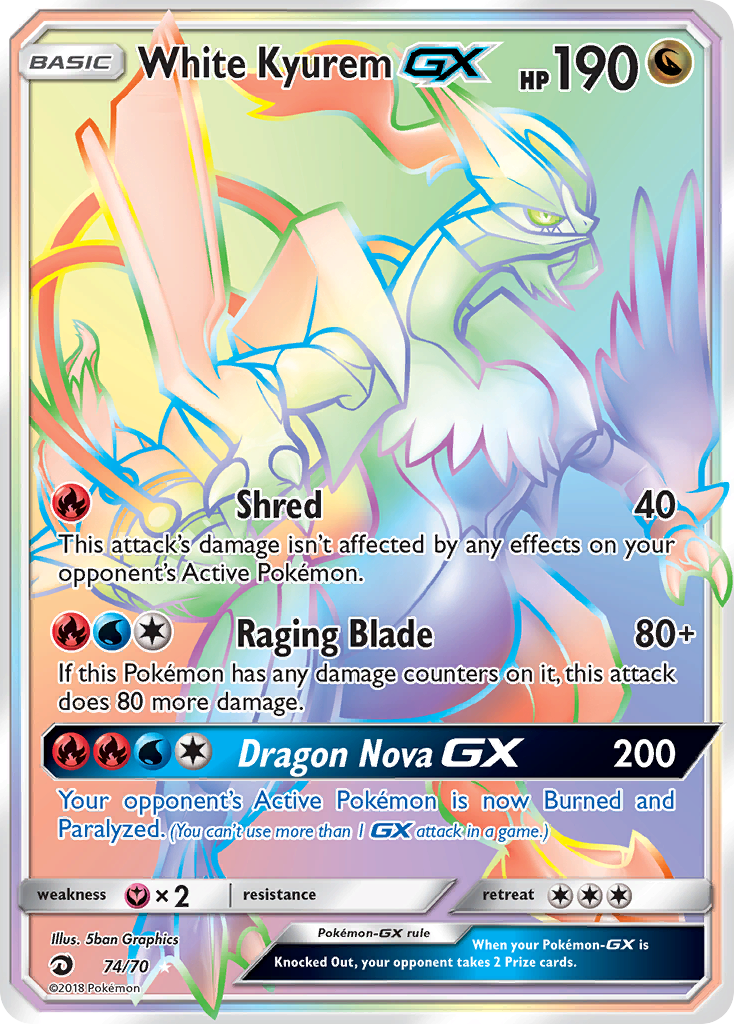 White Kyurem GX (74/70) [Sun & Moon: Dragon Majesty] - Waypoint Games CA