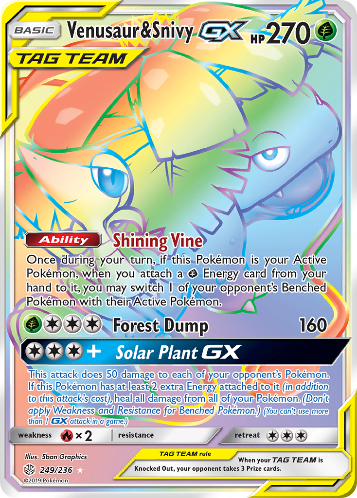 Venusaur & Snivy GX (249/236) [Sun & Moon: Cosmic Eclipse] - Waypoint Games CA