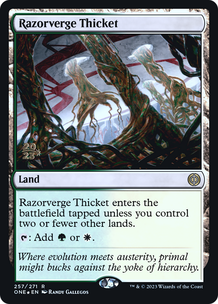 Razorverge Thicket [Phyrexia: All Will Be One Prerelease Promos]