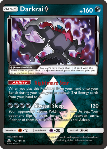 Darkrai (77/156) (Prism Star) [Sun & Moon: Ultra Prism] - Waypoint Games CA