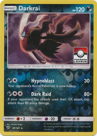 Darkrai (87/147) (League Promo) [Sun & Moon: Burning Shadows] - Waypoint Games CA
