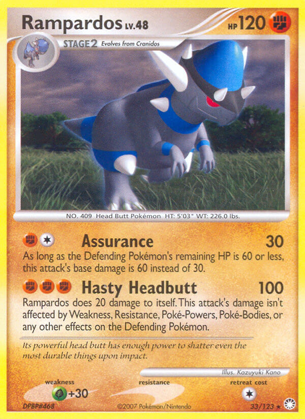 Rampardos (33/123) (Cosmos Holo) (Theme Deck Exclusive) [Diamond & Pearl: Mysterious Treasures] - Waypoint Games CA