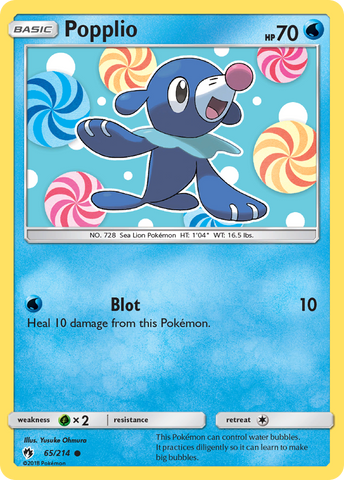 Popplio (65/214) [Sun & Moon: Lost Thunder] - Waypoint Games CA
